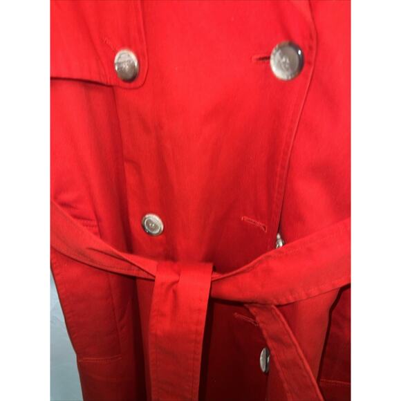 Vintage JH Collectibles Trench Coat Womens Size 4 Red Duster With Liner - Picture 3 of 16
